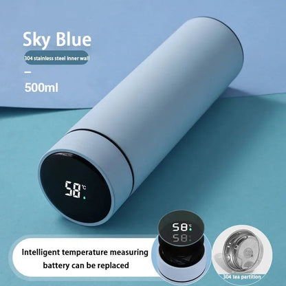 Light blue Scandinavian thermos teapot 480ml, insulated stainless steel variant