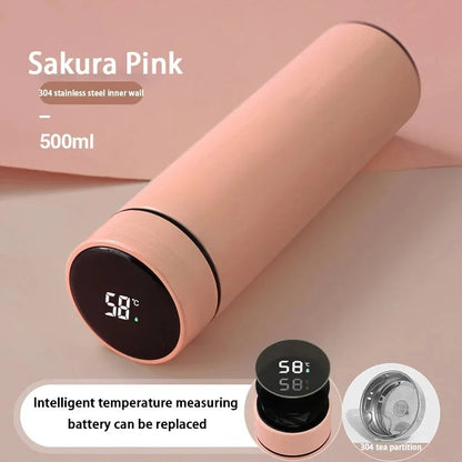 Rose pink Scandinavian thermos teapot with lid, 480ml insulated