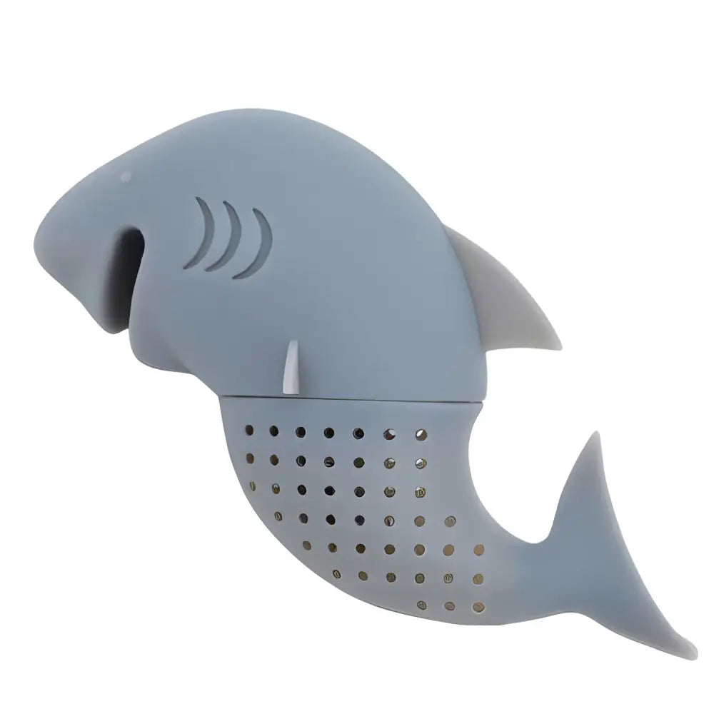 Shark tea infuser silicone jaw detail close-up view
