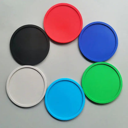 Close-up of a silicone coaster under a tea cup
