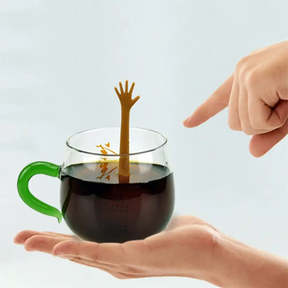 Silicone tea infuser filled with loose leaf tea