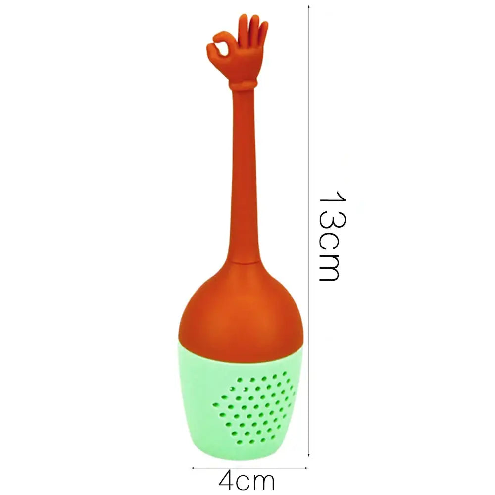 Silicone tea infuser being opened to add tea
