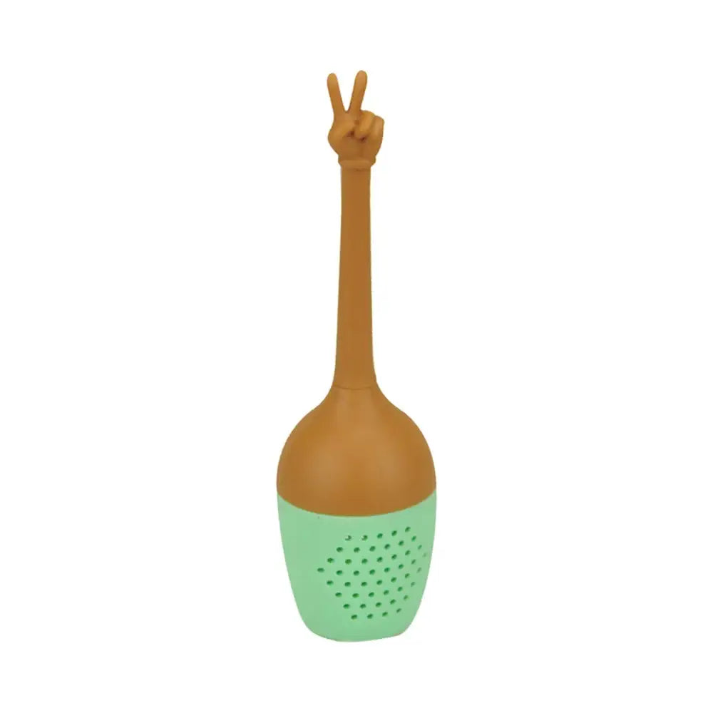 Silicone tea infuser with green tea leaves
