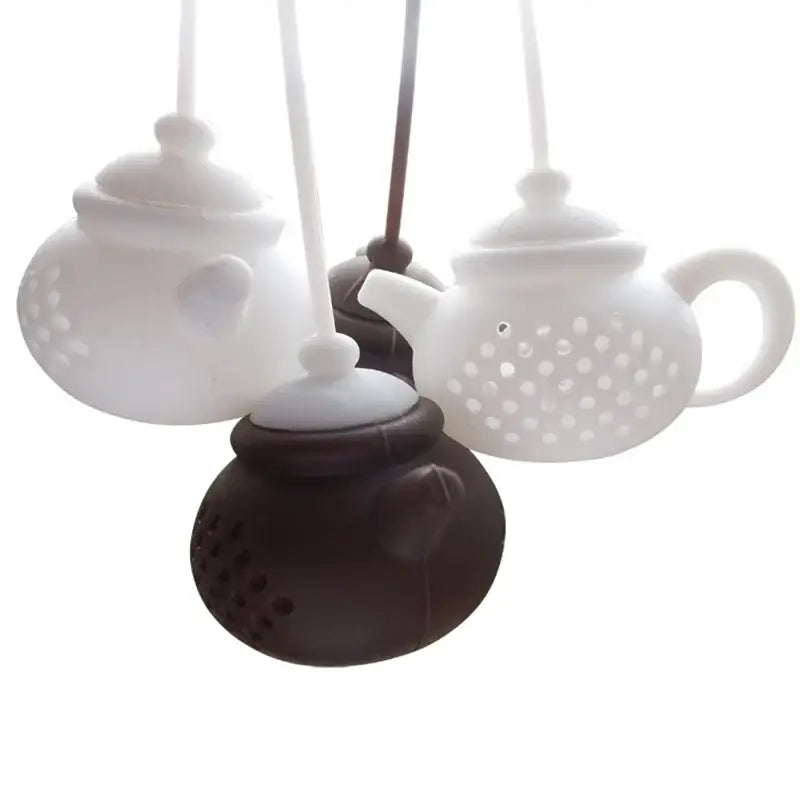 Silicone teapot infuser in use in a mug