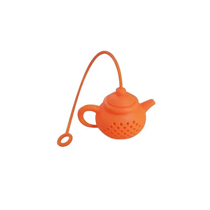 silicone-teapot-tea-infuser-with-chain-7-colors Orange