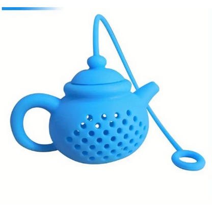 silicone-teapot-tea-infuser-with-chain-7-colors Blue