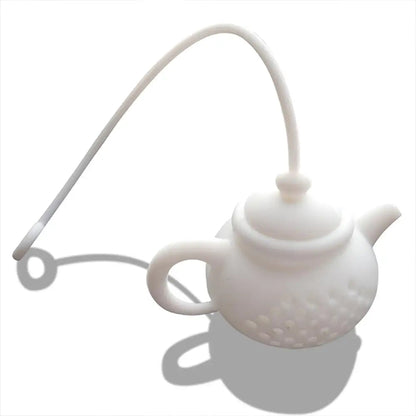 silicone-teapot-tea-infuser-with-chain-7-colors White