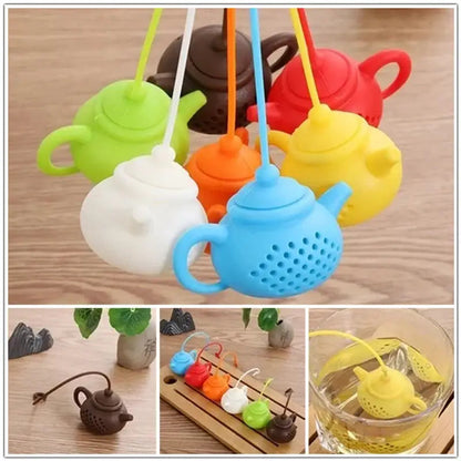 Yellow silicone teapot infuser for loose leaf tea