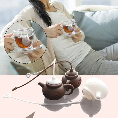 Green silicone teapot infuser for tea cups