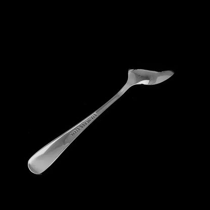 Set of six silver tea spoons fanned out