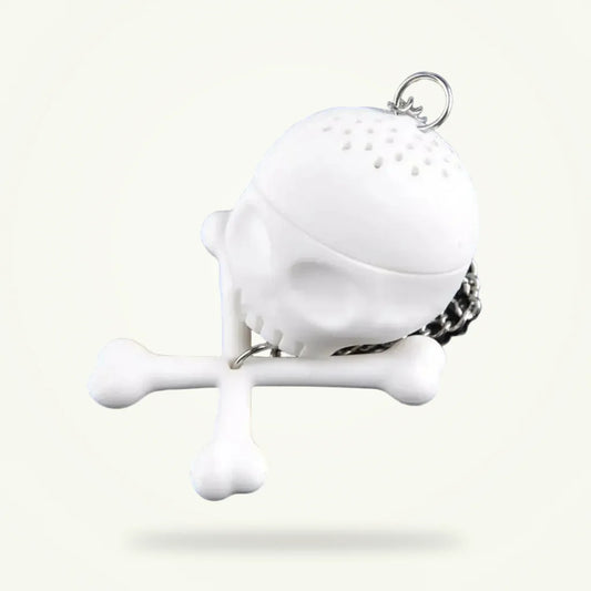 Skull Tea Infuser - Fun Silicone Tea Strainer for Loose Leaf Tea, product photo on a plain background