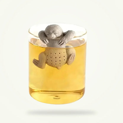 Sloth Tea Infuser - Cute Silicone Tea Strainer for Loose Leaf Tea, product photo on a plain background