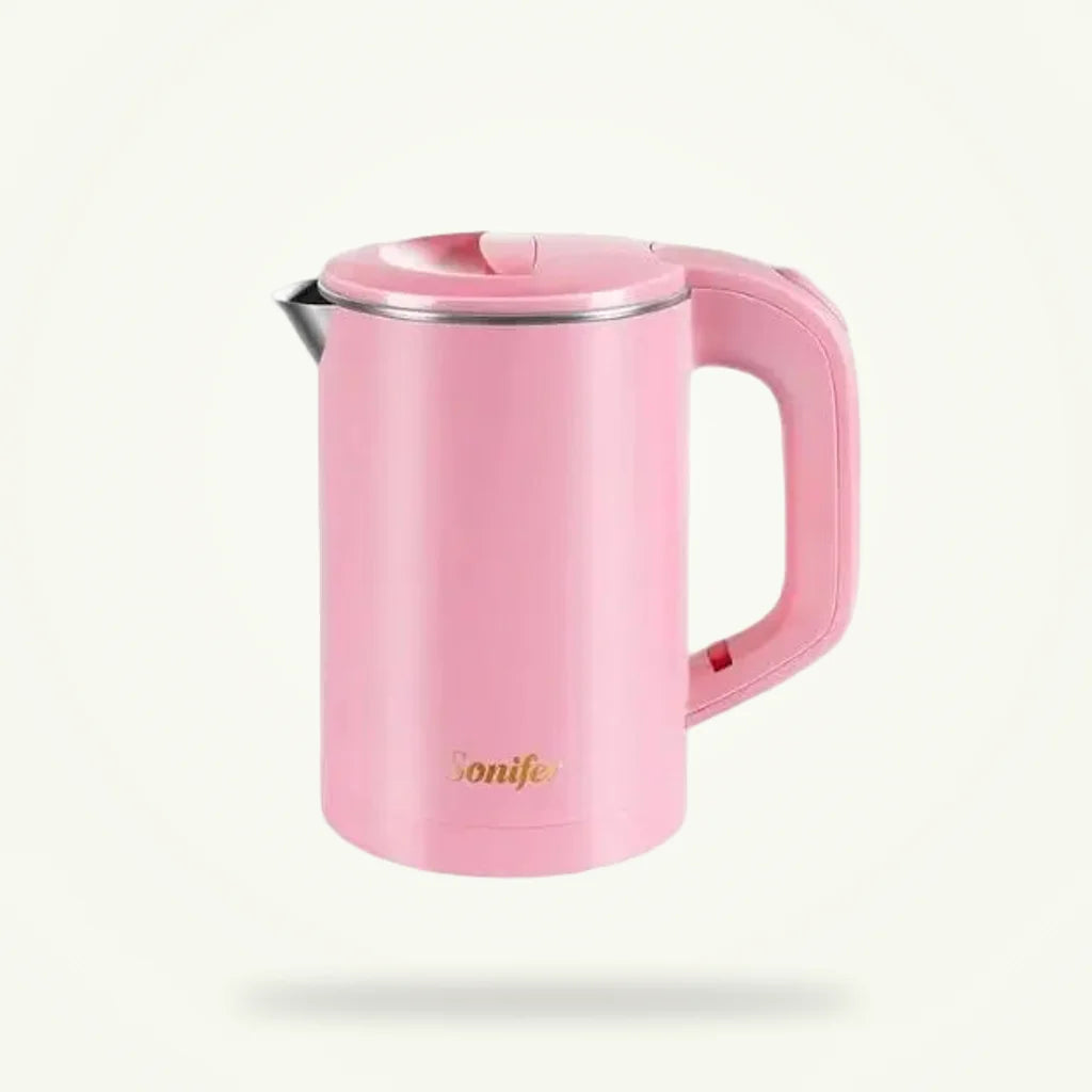 Small Electric Tea Kettle 0.6L Rose Pink 600W, product photo on a plain background