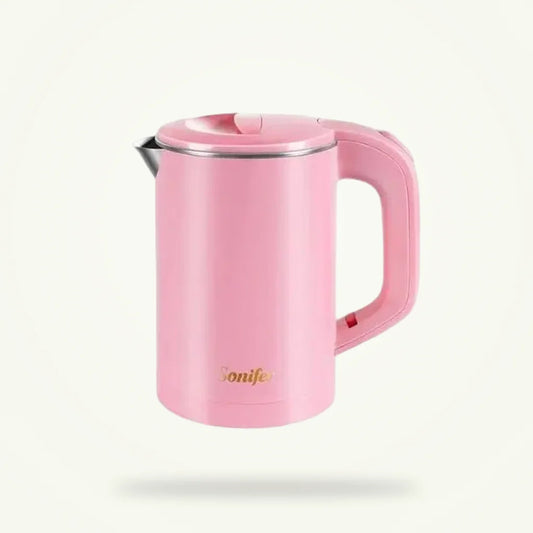 Small Electric Tea Kettle 0.6L Rose Pink 600W, product photo on a plain background
