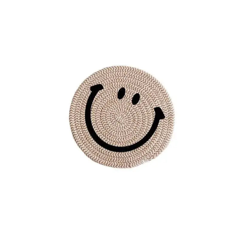 smiley-coaster-set-handwoven-cotton-teacup-coasters 4 Coasters / Apricot