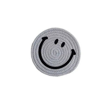 smiley-coaster-set-handwoven-cotton-teacup-coasters 4 Coasters / Grey