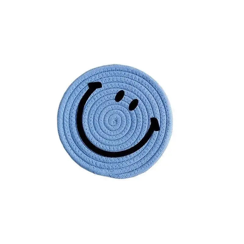 smiley-coaster-set-handwoven-cotton-teacup-coasters 4 Coasters / Sky Blue