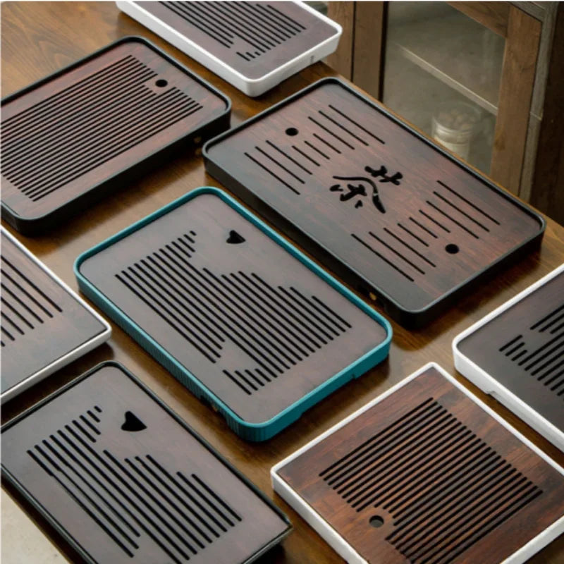 Solid Wood Tea Tray with Drainage Drawer - view 3
