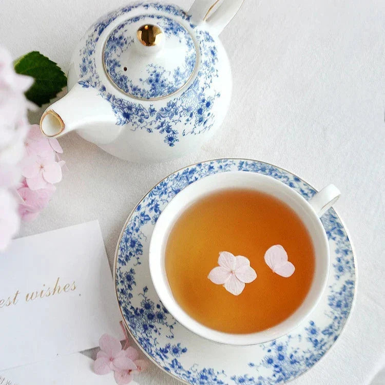 Elegant solo teapot set with cup and saucer