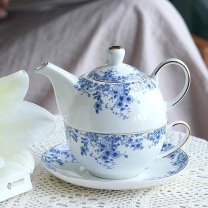 350ml solo teapot set porcelain cup resting on saucer