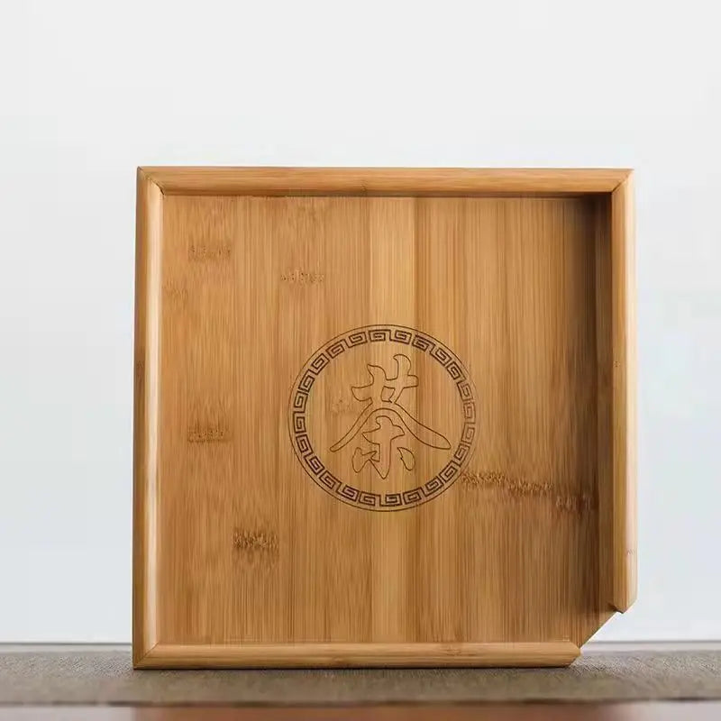 Square Bamboo Tea Tray with Storage - view 2