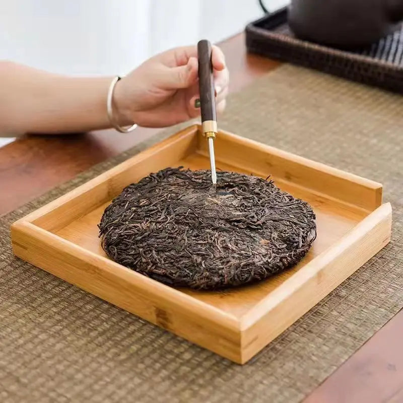 Square Bamboo Tea Tray with Storage - view 3