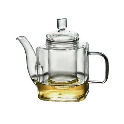 Square glass teapot 300ml with removable infuser, Scandinavian design