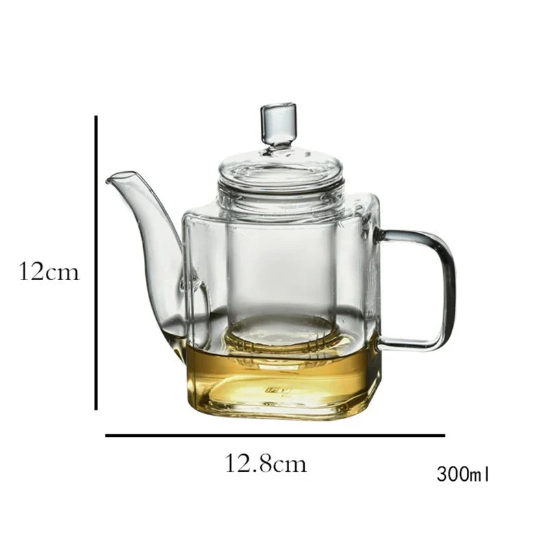 Geometric square teapot for loose leaf tea, minimalist Scandinavian shape
