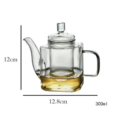 Geometric square teapot for loose leaf tea, minimalist Scandinavian shape