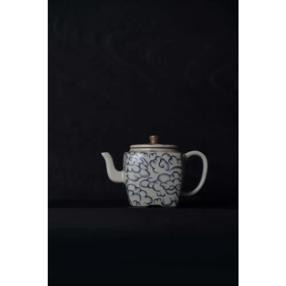 Handcrafted square porcelain teapot with lid
