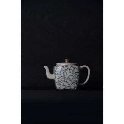 Handcrafted square porcelain teapot with lid