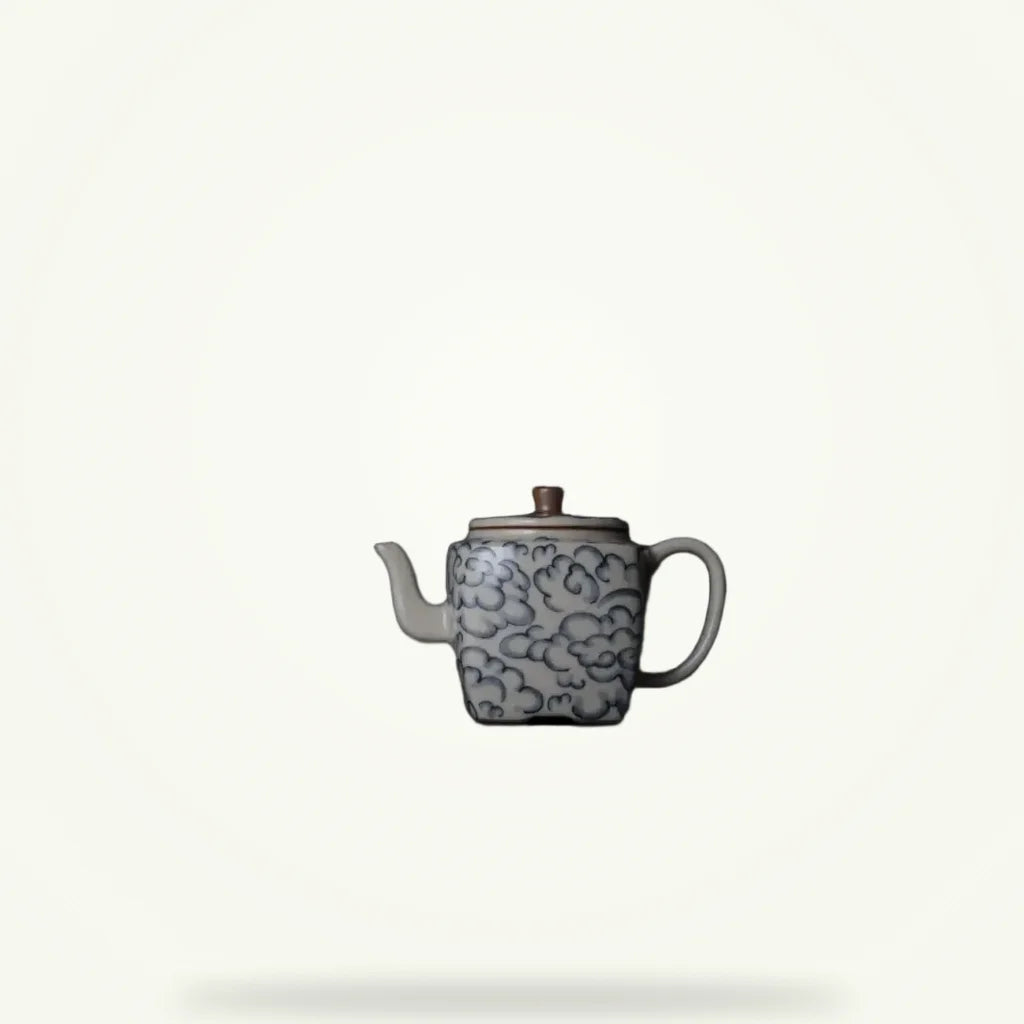 Square Porcelain Teapot 160ml, product photo on a plain background