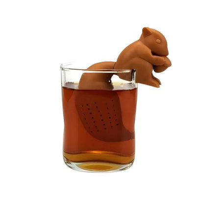 Brown squirrel silicone tea infuser loose leaf strainer