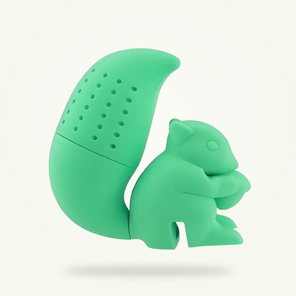 Squirrel Silicone Tea Infuser, Loose Leaf Strainer for Mugs and Cups, product photo on a plain background