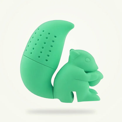 Squirrel Silicone Tea Infuser, Loose Leaf Strainer for Mugs and Cups, product photo on a plain background
