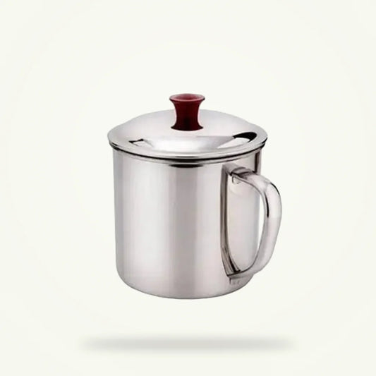 Stainless Steel Camping Mug with Lid, 12 oz, product photo on a plain background