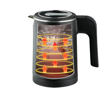 Electric teapot stainless steel pouring hot water into tea cup