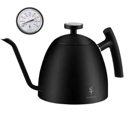 Stainless steel gooseneck kettle with thermometer