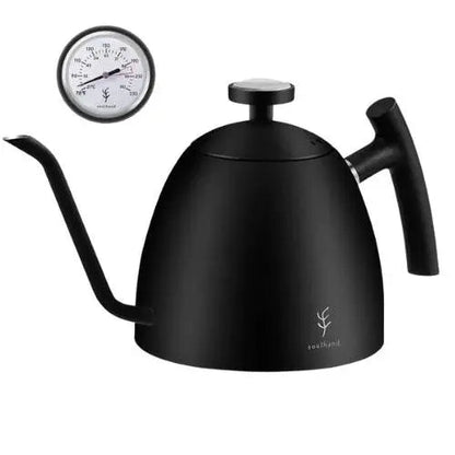 Stainless steel gooseneck kettle with thermometer