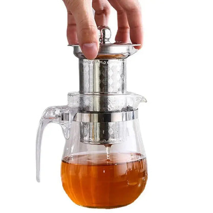Close-up of stainless steel mesh tea strainer