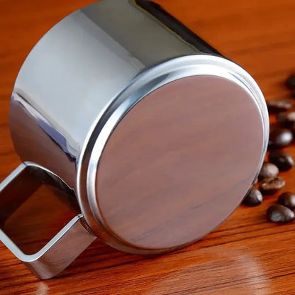 Stainless steel saucer set with coffee cup