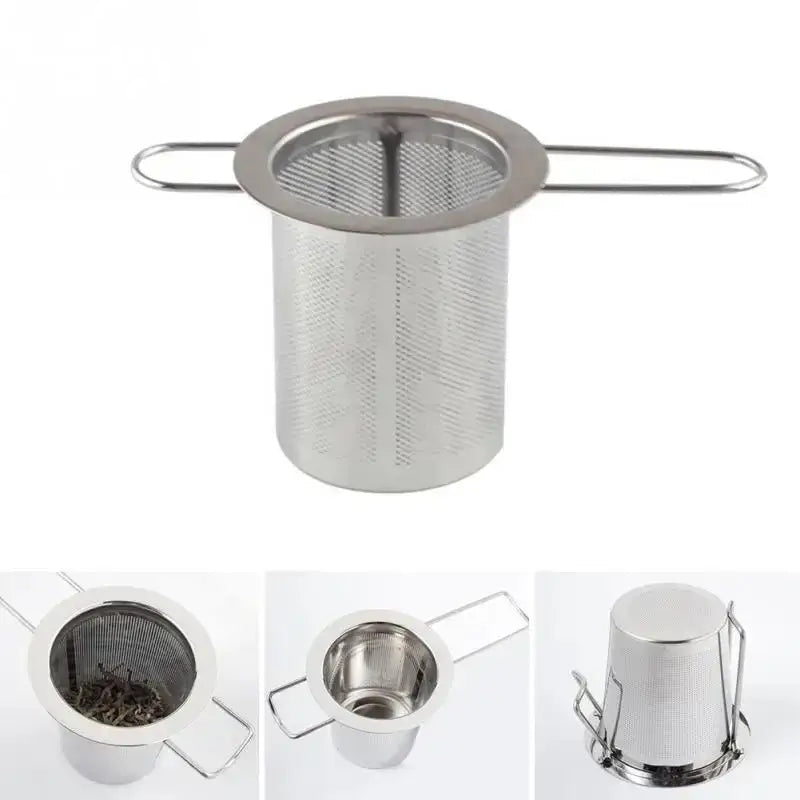 Open tea infuser ball showing fine mesh for loose leaf tea