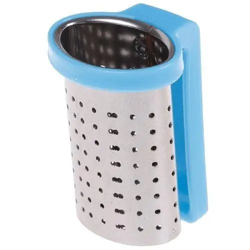 Blue stainless steel tea infuser for mug