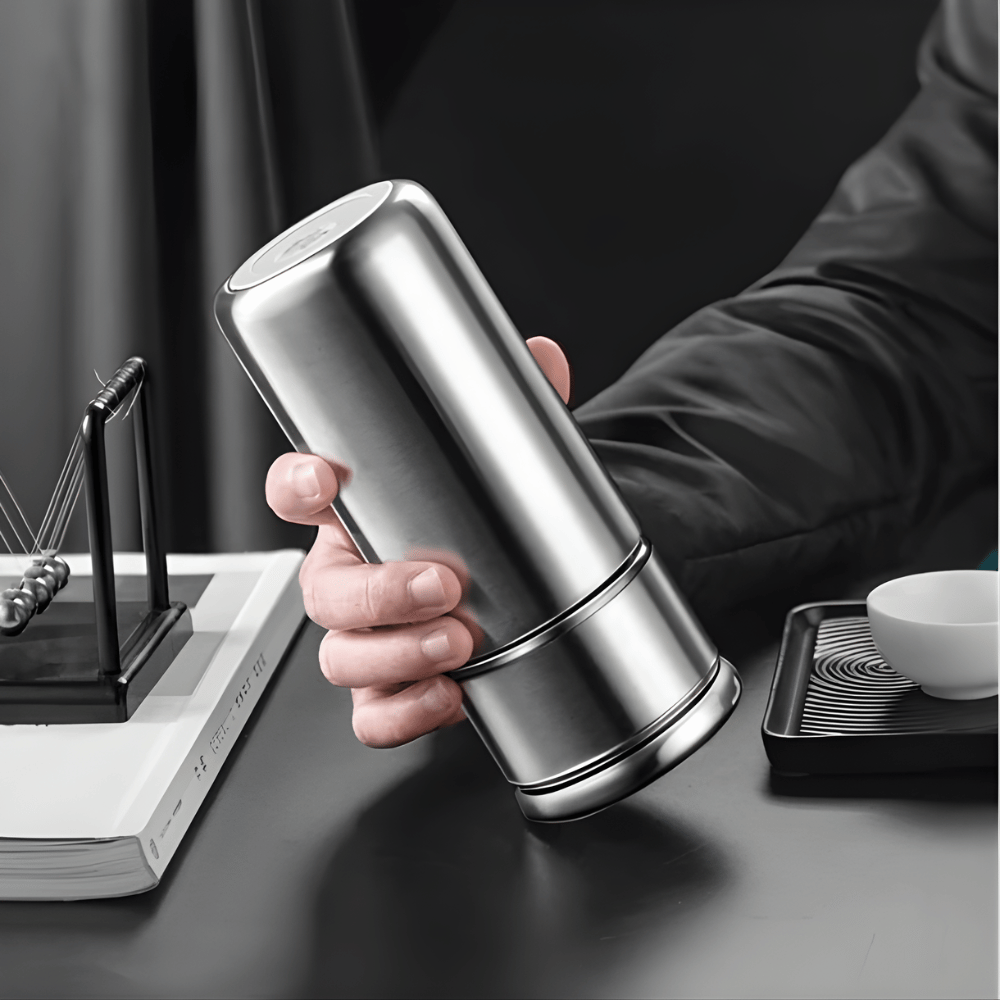 Leak-proof lid on stainless steel loose leaf tea infuser thermos 420ml