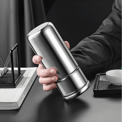 Leak-proof lid on stainless steel loose leaf tea infuser thermos 420ml