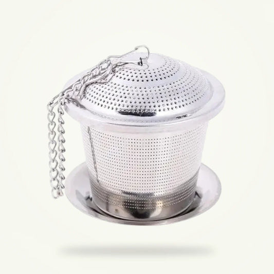 Stainless Steel Tea Infuser with Incense Burner Design, product photo on a plain background