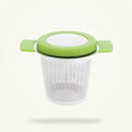 Stainless Steel Tea Strainer with Ergonomic Handles, Red, Green, or Black