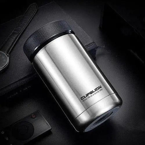 Silver stainless steel tea thermos bottle