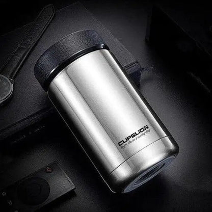 Silver stainless steel tea thermos bottle