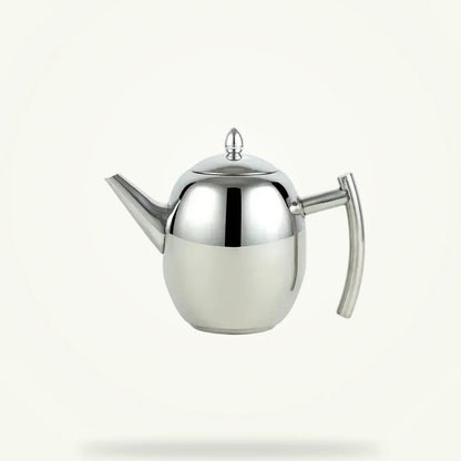 Stainless steel teapot for induction cooktops, 1L and 1.5L, packshot on plain background